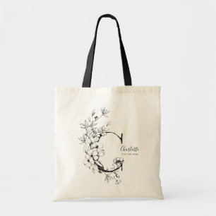 Tote Bag monogrammed de Rustic Letter C