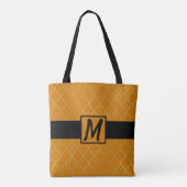 Tote Bag monogrammed de Turmeric Yellow & Gold Quatrefoil (Dos)