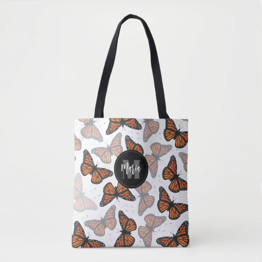 Tote Bag Monogrammed moderne Monarch Butterfly