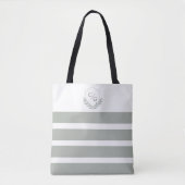 Tote Bag Monogrammes crêtes et arêtes vertes (Devant)