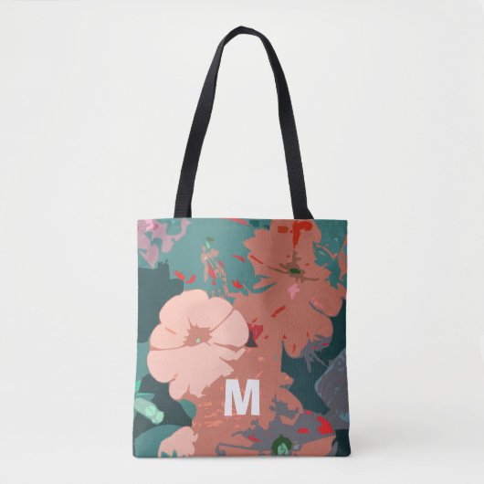 Tote Bag Monogrammes Fleur sauvage Floral Mariages Bridesma (Devant)