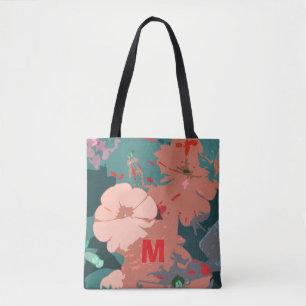 Tote Bag Monogrammes Fleurs sauvages Floral Bridesmaid Mari