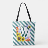 Tote Bag Monogrammes Tirages Turquoises (Dos)