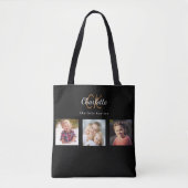 Tote Bag Monographie de collage photo noir (Devant)
