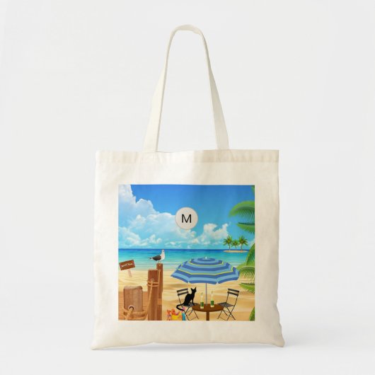 Tote Bag Monographie de la scène océanique tropicale ensole (Devant)