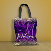 Tote Bag Monographie de parties scintillant en or mou foncé