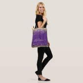 Tote Bag Monographie de parties scintillant en or mou irisé (Sur le modèle)