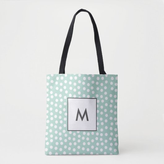 Tote Bag Monographie de pois de menthe vert clair (Devant)