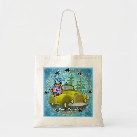Tote Bag Monster Driving Car (Devant)
