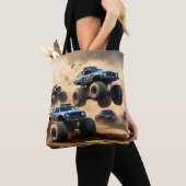 Tote Bag Monster Trucks Courant Dans Le Désert, (De près)