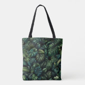 Tote Bag Monstera Tropical Botanique Jungle Vert  (Dos)
