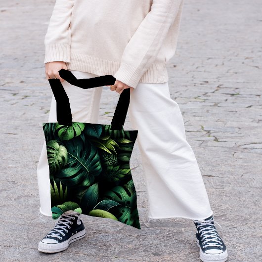 Tote Bag Monstera Tropical Botanique Jungle Vert 