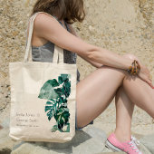 Tote Bag Monstère Tropical Green Foliage Mariage feuillus F