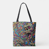 Tote Bag Monstre Abstrait coloré (Dos)