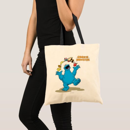 Tote Bag Monstre Cookies vintage Jongle (Devant (produit))