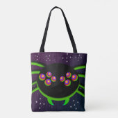 Tote Bag Monstre d'araignée noire Googly (Dos)