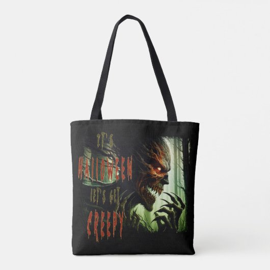 Tote Bag Monstre de bois d'horreur déplaisant, démon ou gho (Dos)