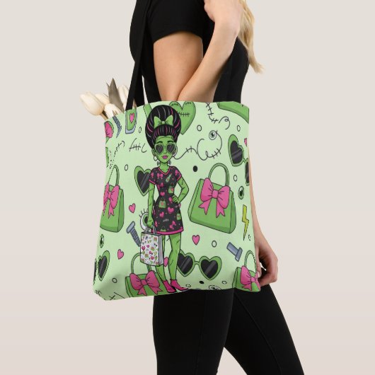 Tote Bag Monstre Déplaisant éffrayant Frankenstein Pour Hal (De près)