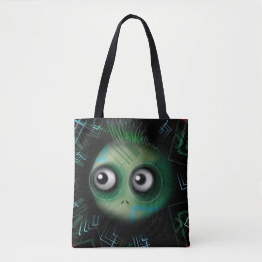 Tote Bag Monstre vert Kawaii (Devant)