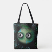 Tote Bag Monstre vert Kawaii (Dos)