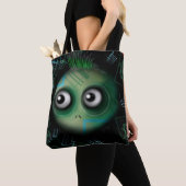 Tote Bag Monstre vert Kawaii (De près)