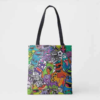 Tote Bag Monstres de bandes dessinées Abstraits sans soudur