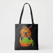 Tote Bag Monstres d'Halloween maléfiques réversible Déplais (Devant)