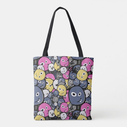 Tote Bag Monstres multicolores (Dos)