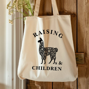 Tote Bag Montage Rustique Llamas Silhouette Farmers Market