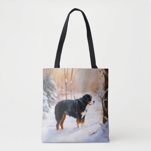 Tote Bag Montagne Bernaise Laisser neiger Noël (Devant)