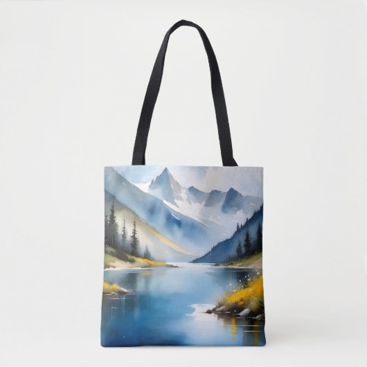 Tote Bag Montagnes enneigées et lac (Devant)