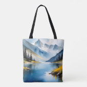 Tote Bag Montagnes enneigées et lac (Dos)