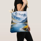 Tote Bag Montagnes enneigées et lac (De près)