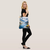 Tote Bag Montagnes enneigées et lac (Sur le modèle)