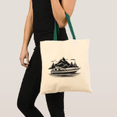 Tote Bag Montagnes et bateau  (Devant (produit))
