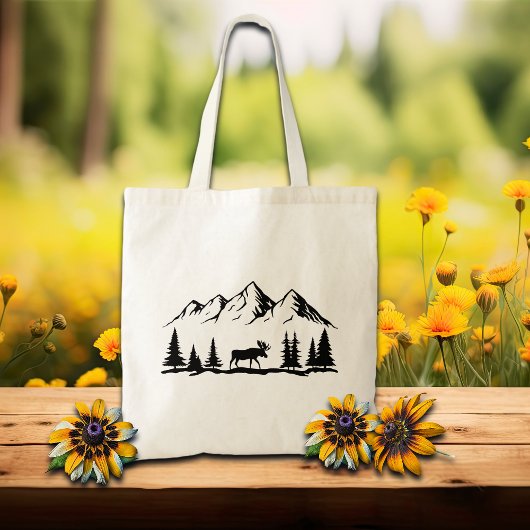 Tote Bag Montagnes et orignaux
