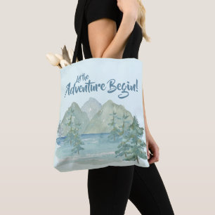Tote Bag Montagnes Rustiques Laisser L'Aventure Commencer B