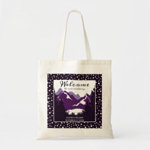 Tote Bag Montagnes violettes et blanches accueil mariage