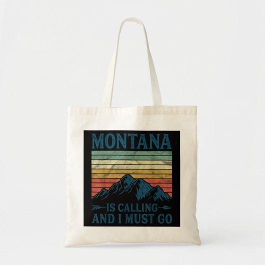 Tote Bag Montana Appelle Et Je Dois Y Aller (Devant)
