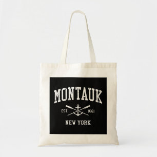 Tote Bag Montauk NY Vintage Crossed Oars & Boat Ancre Sport