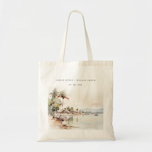 Tote Bag Montego Bay Jamaïque Mariage de paysage aquarelle (Devant)