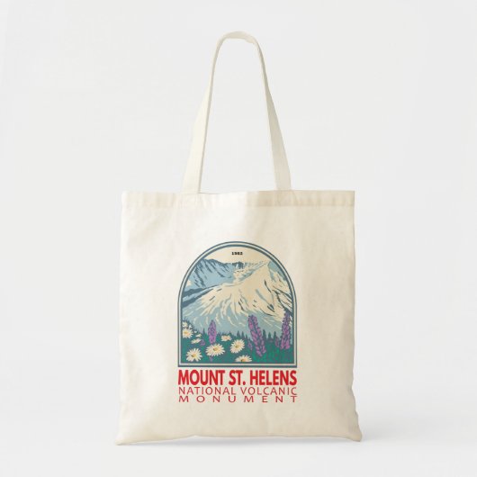 Tote Bag Monument national du volcan Sainte-Hélène Rétro (Devant)