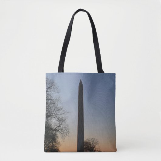 Tote Bag Monument Washington au coucher du soleil à DC (Devant)