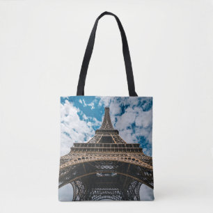Tote Bag Monuments Looking Up at the Eiffel Tower