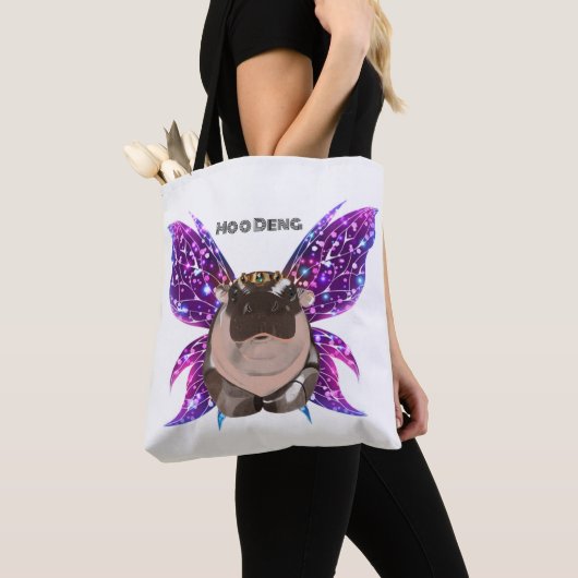 Tote Bag Moo Deng Hippo (De près)
