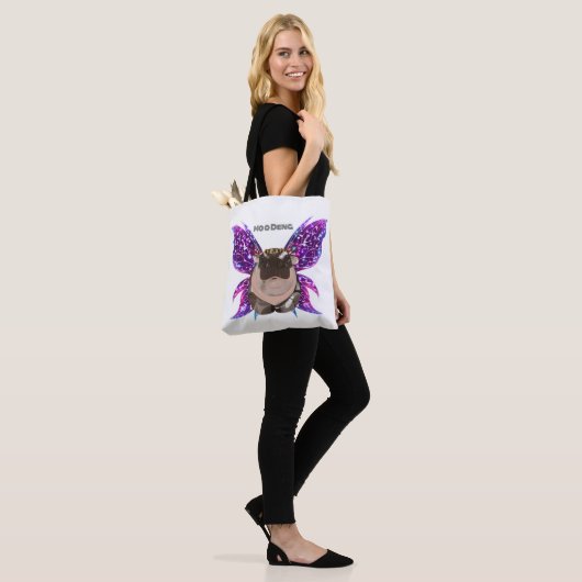 Tote Bag Moo Deng Hippo (Sur le modèle)