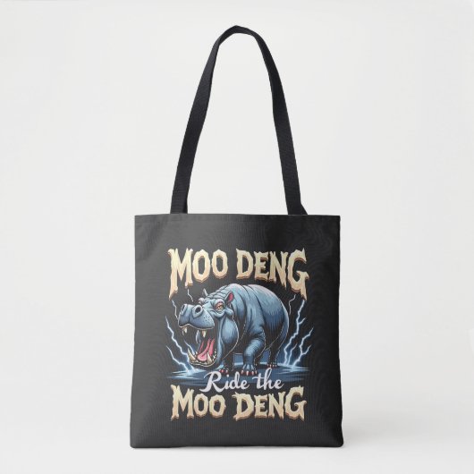 Tote Bag Moo Deng Ride Moo Deng Funny Hippo (Devant)