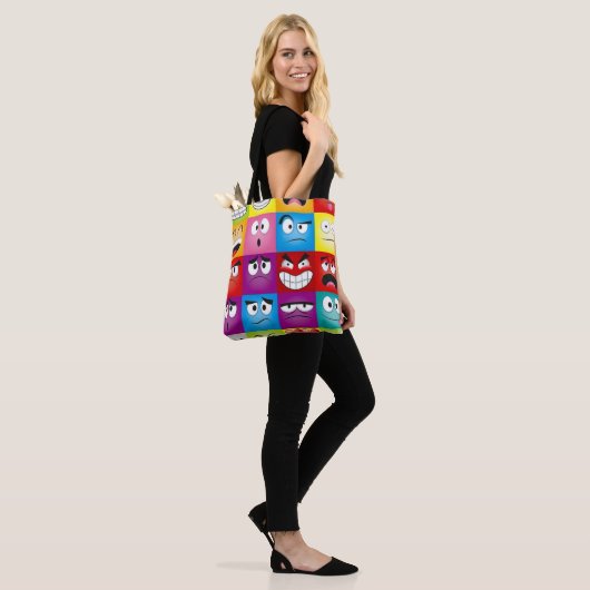 Tote Bag Moods and Emoticons (Sur le modèle)