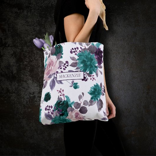 Tote Bag Moody Boho | Eggplant Purple Motif fête de naissan