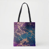 Tote Bag Moody Luxe Marble | Profond violet et Turquoise or (Devant)
